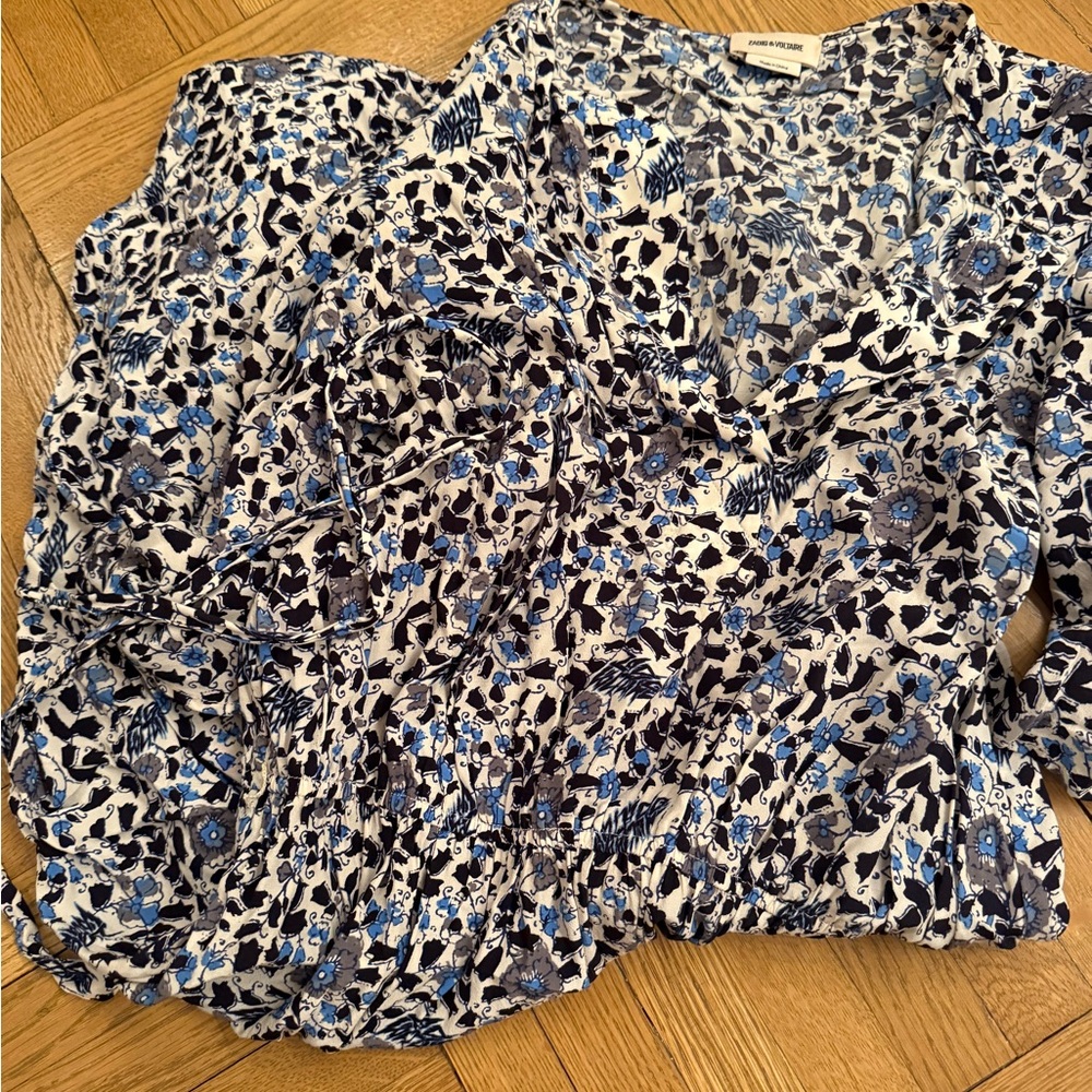 Zadig & Voltaire Soft Blue Floral Midi Dress - Picture 5 of 5